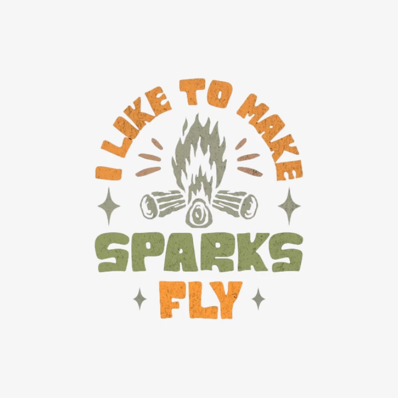 Lagerfeuer Grafik: Funken fliegen Herren Langarm T-Shirt