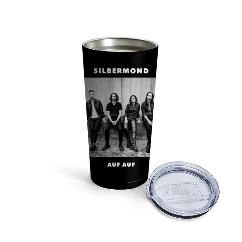 German Rock Band Silbermond - Black and White Promotional Photo Travel Mug