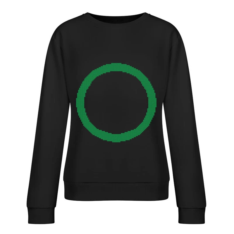 Cercle vert pixelisé Femme Sweat-shirt à enfiler