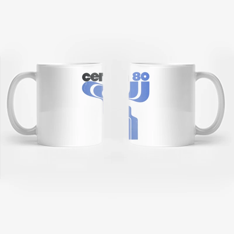 Vintage Certron 80 Blue Wave Logo Design Coffee Mug