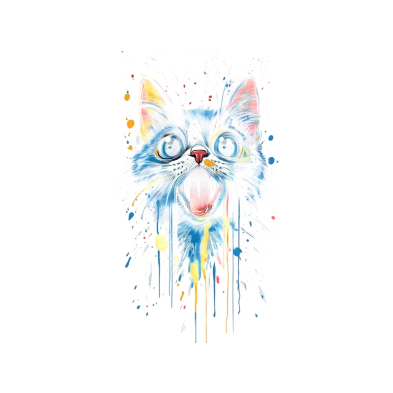 Colorful Cat Artwork Mouse Pad
