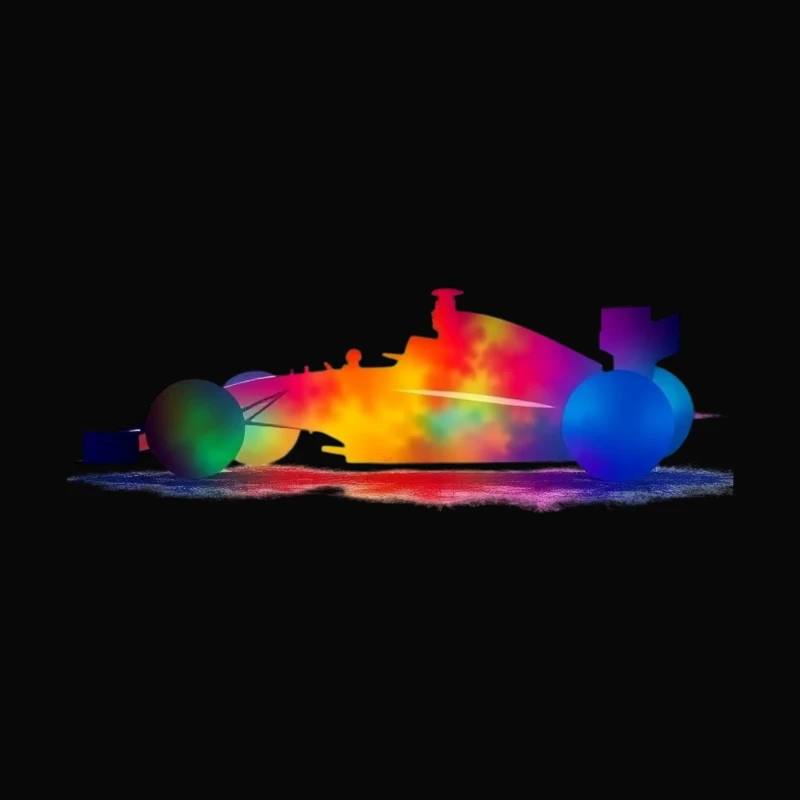 Colorful Abstract Race Car Silhouette Throw Pillow