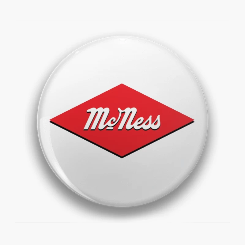 Vintage McNess Diamond Logo in Red and White Pin