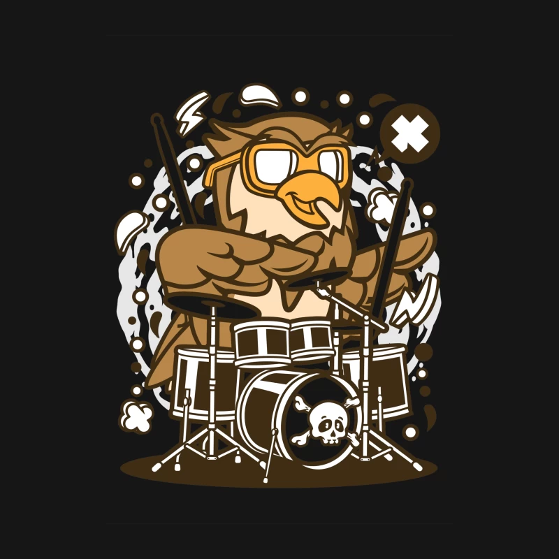 Hibou batteur rockeur Femme T-Shirt