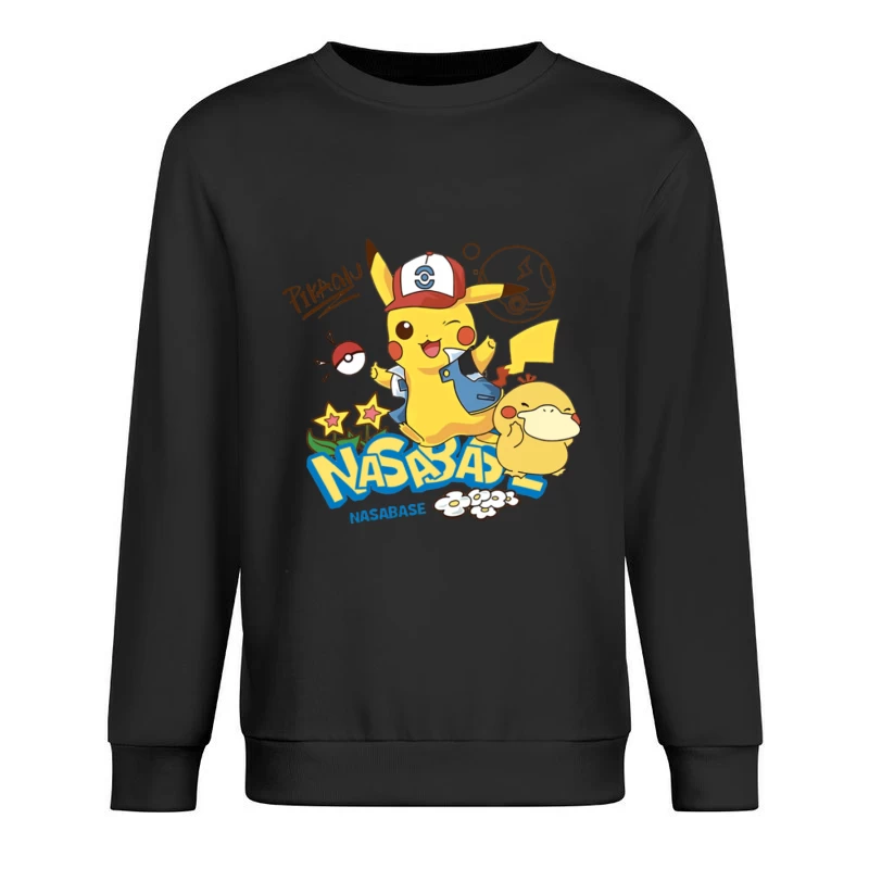 Pikachu und Enton Abenteuer Herren Pullover Sweatshirt