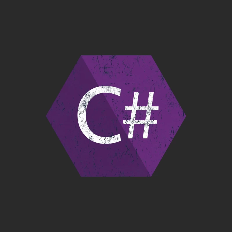 C# Programming Language Logo in Purple Hexagon Baseball Cap