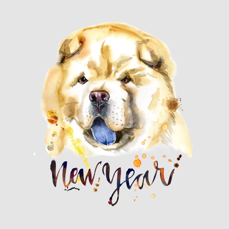 Portrait de Chien pour le Nouvel An Femme Sweat à capuche