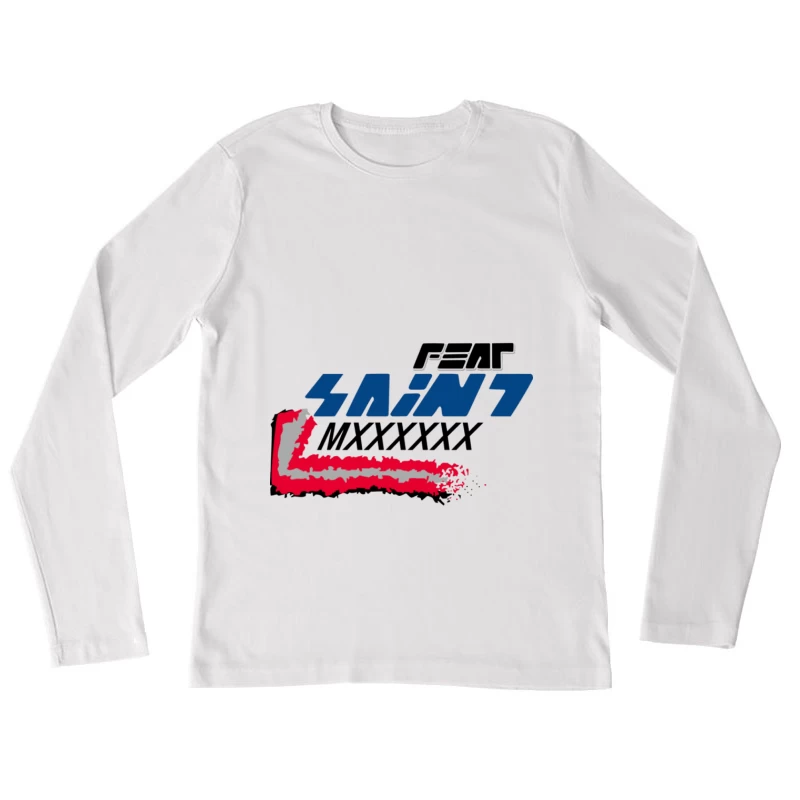 Futuristisches Grafikdesign mit Text Damen Langarm T-Shirt