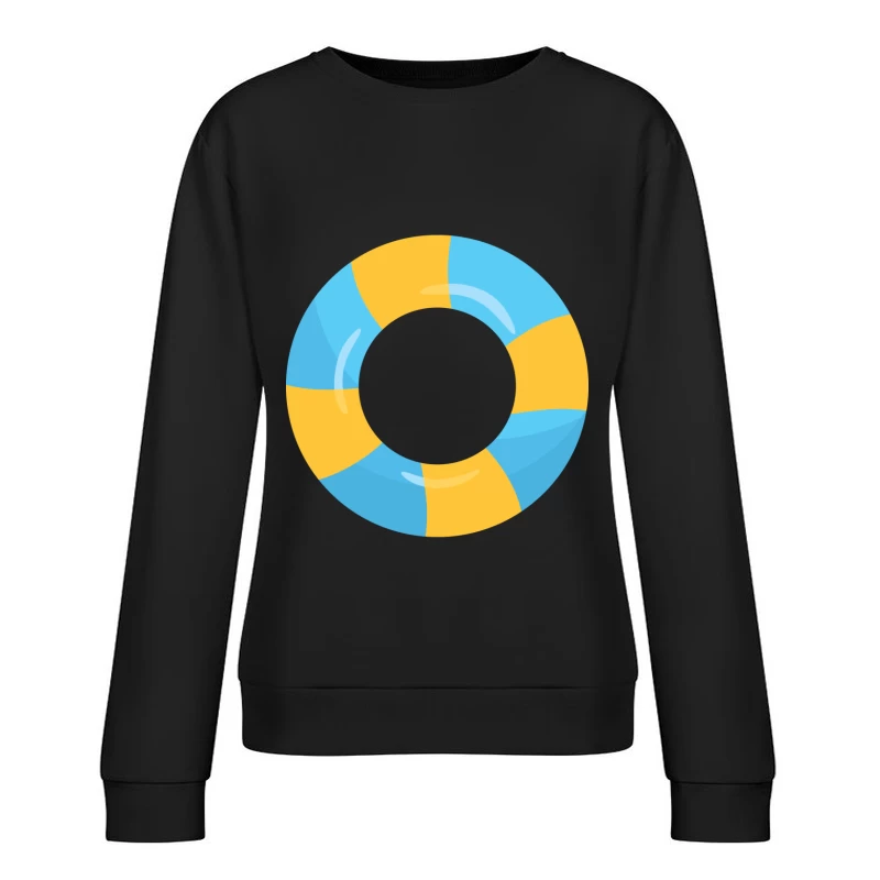 Illustration de bouée bleu et jaune Femme Sweat-shirt à enfiler