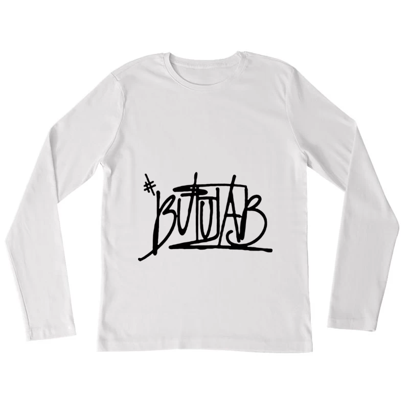 Graffiti-Stil Schriftzug Damen Langarm T-Shirt