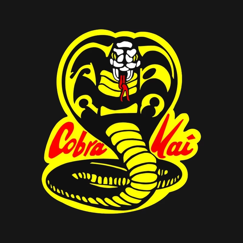 Cobra Kai Martial Arts Dojo Logo with Strike-Ready Snake Male T-Shirt