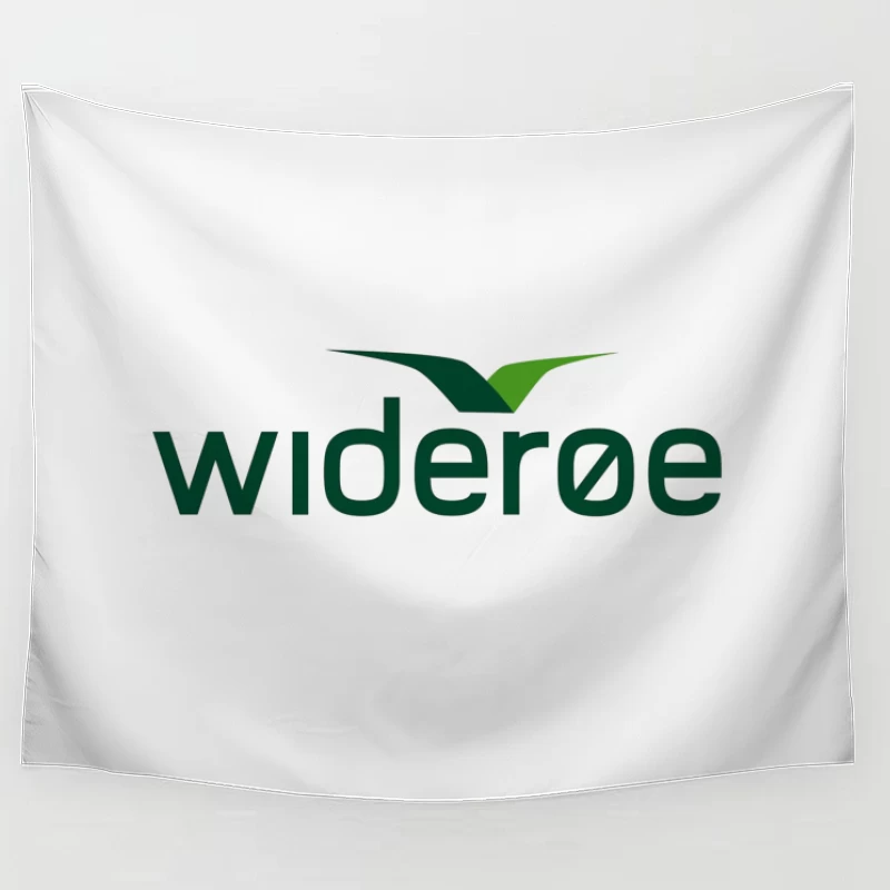 Wideroe Airlines Green Bird Logo Design Tapestry