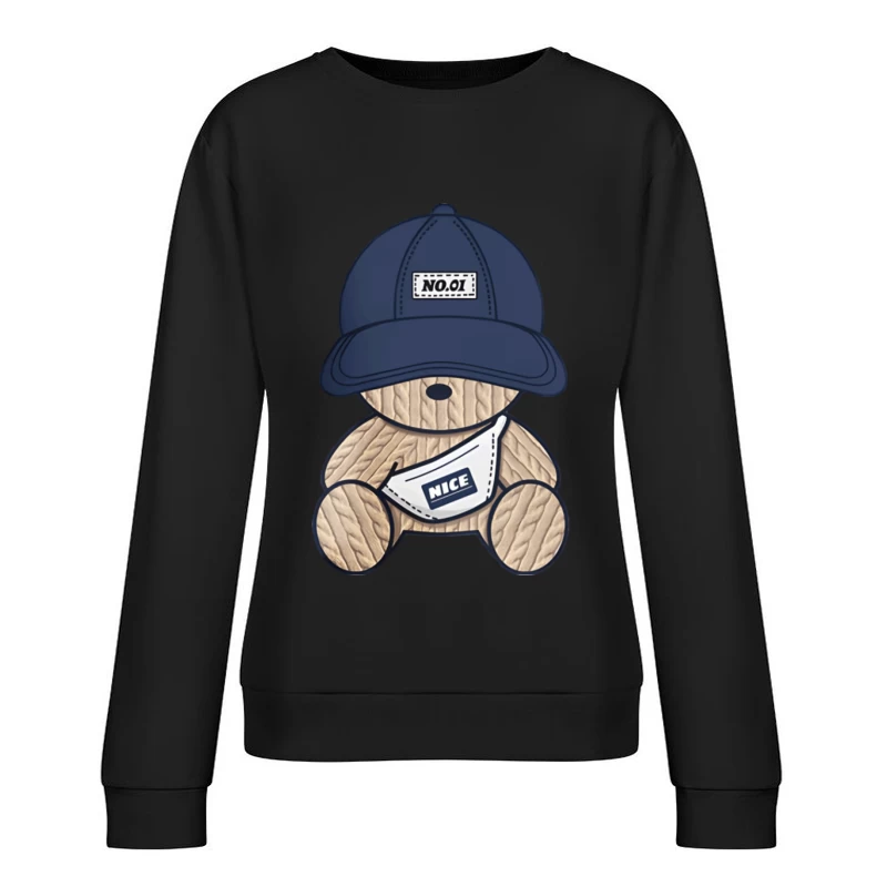 Süßer Teddy mit Hut und Tasche Damen Pullover Sweatshirt