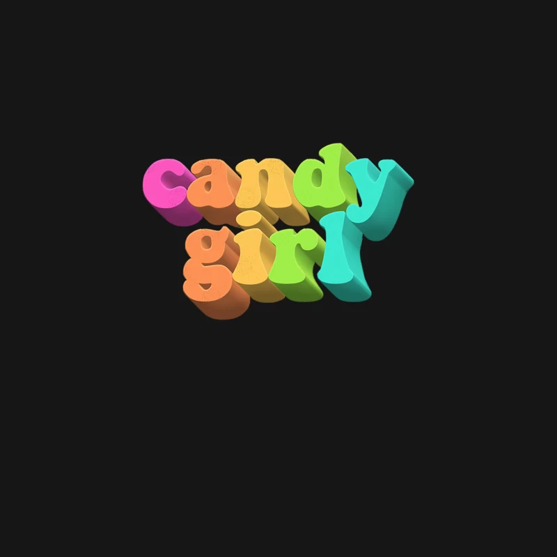 Candy Girl - Cute Rainbow Typographic Design Desk Mat