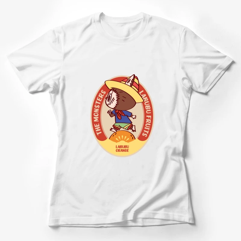 Labubu Orange Aufkleber Damen T-Shirt