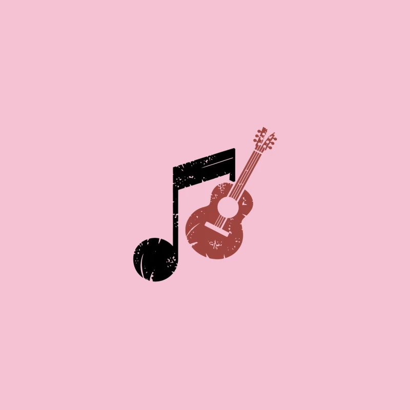 Musical Symbol with Guitar and Note Bucket Hat