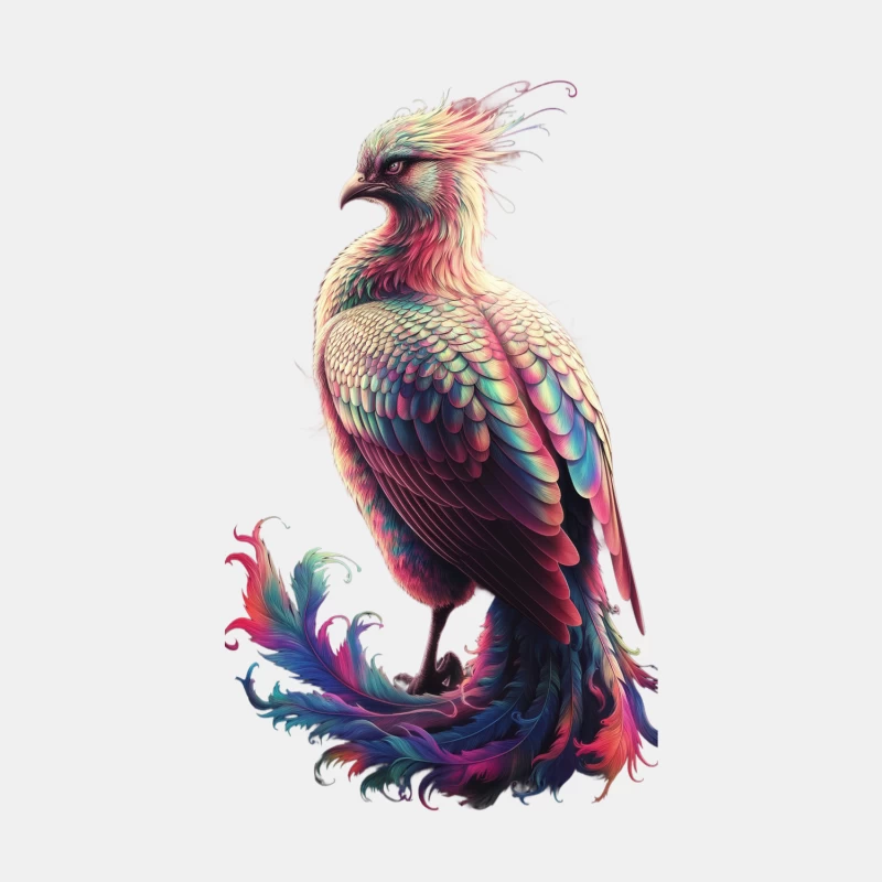 Vibrant Fantasy Phoenix: A Colorful Digital Illustration of a Mythical Bird Male Tank Top