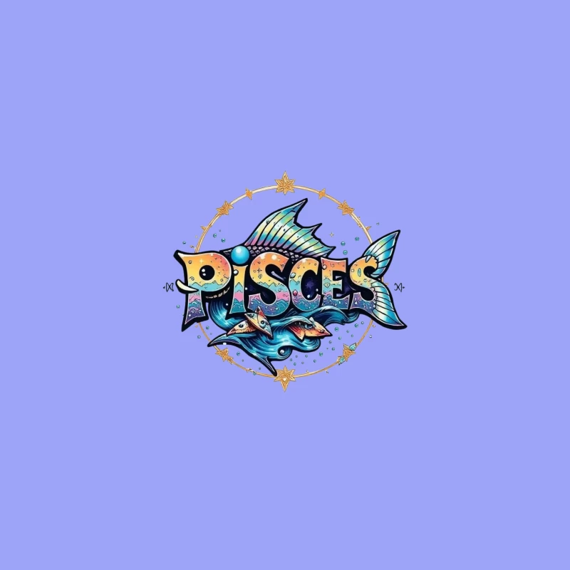 Colorful Pisces Zodiac Illustration Travel Mug