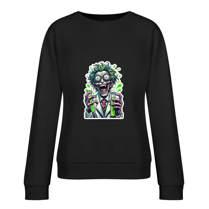 Verrückter Wissenschaftler mit Reagenzgläsern Damen Pullover Sweatshirt