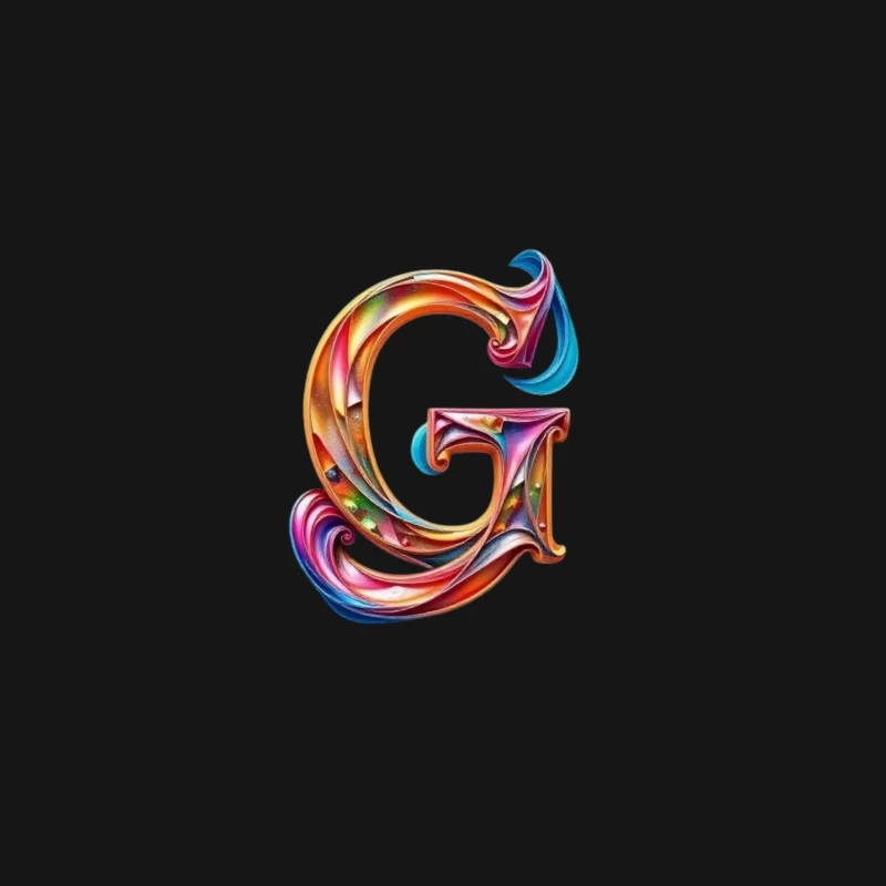 Colorful 3D Typography: Decorative Letter G with Swirling Gradient Pattern Male Long Sleeve T-Shirt