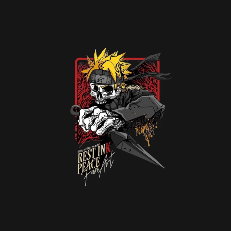 Skelett-Ninja-Kunst mit Kunai Herren Langarm T-Shirt