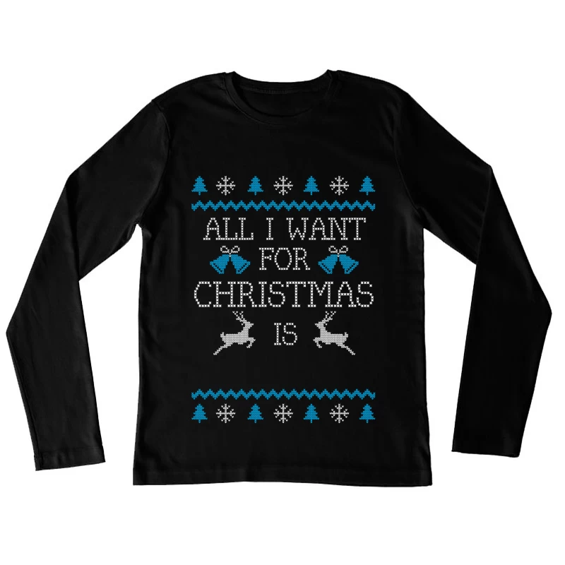 Motif de Noël avec texte joyeux Femme Manches Longues T-Shirt