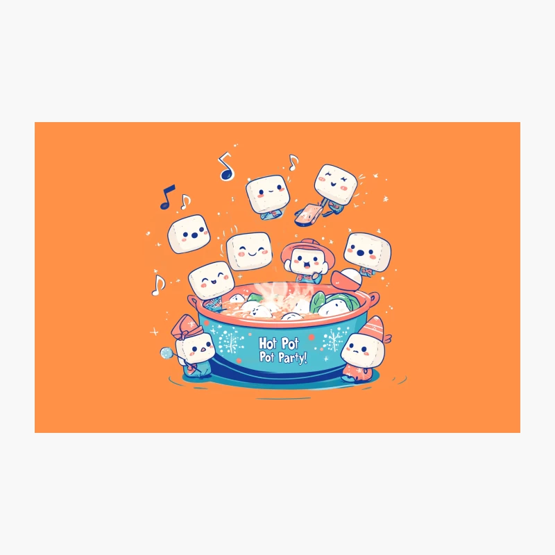 Lovely cartoon hot pot music party and hot pot ingredient friends. Travel Mug