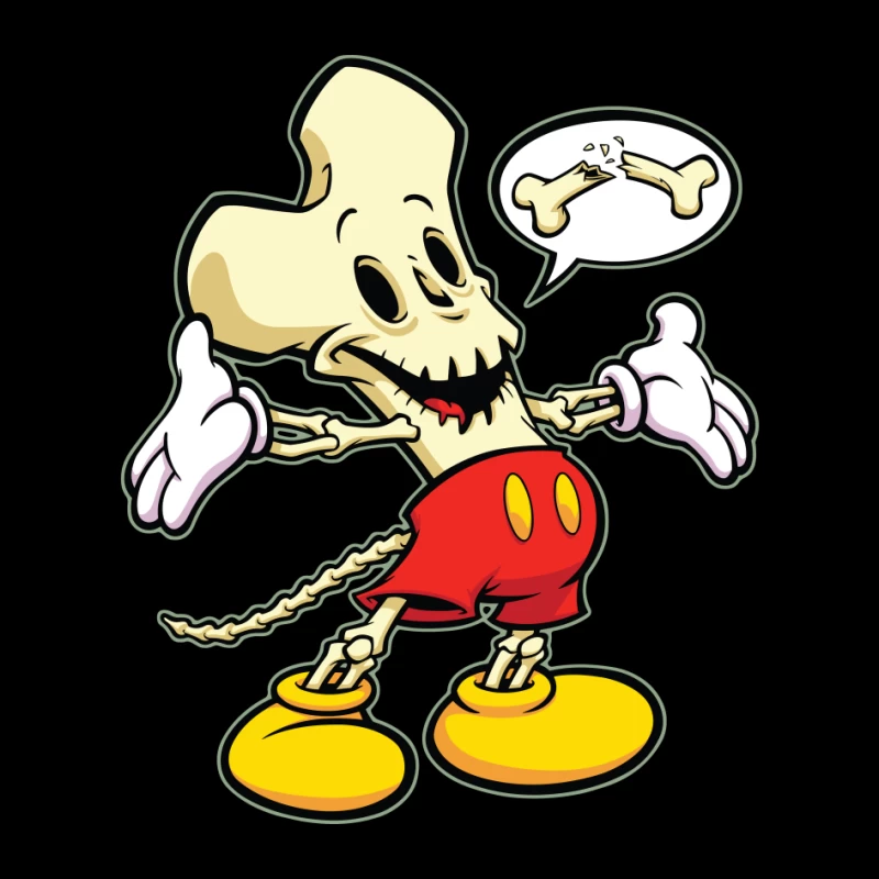 Cartoon Skeleton Character Pin