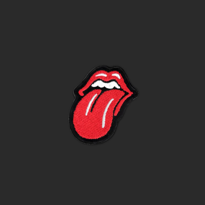 Iconic Red Lips and Tongue Embroidered Rock and Roll Patch Baseball Cap