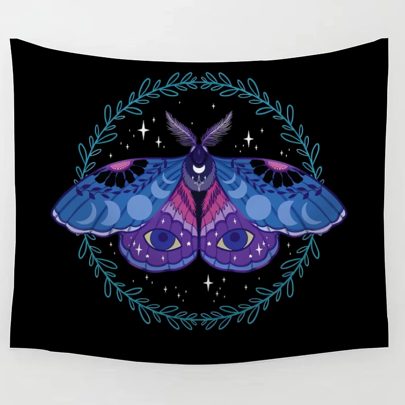 Celestial Moth – Mystical Nocturnal Elegance Tapestry