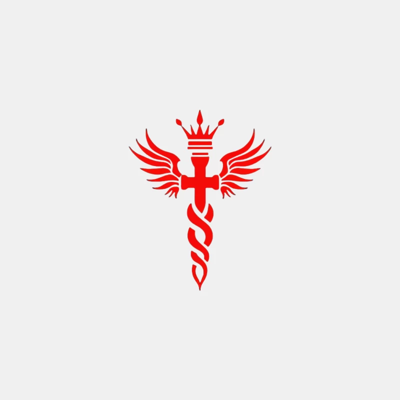 Stylized Red Caduceus: Modern Medical and Emergency Services Emblem Male Tank Top