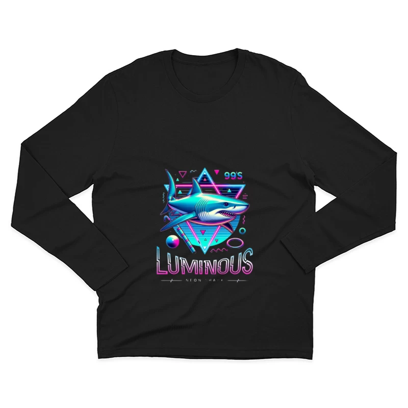 Conception de Requin Lumineux Futuriste Homme Manches Longues T-Shirt