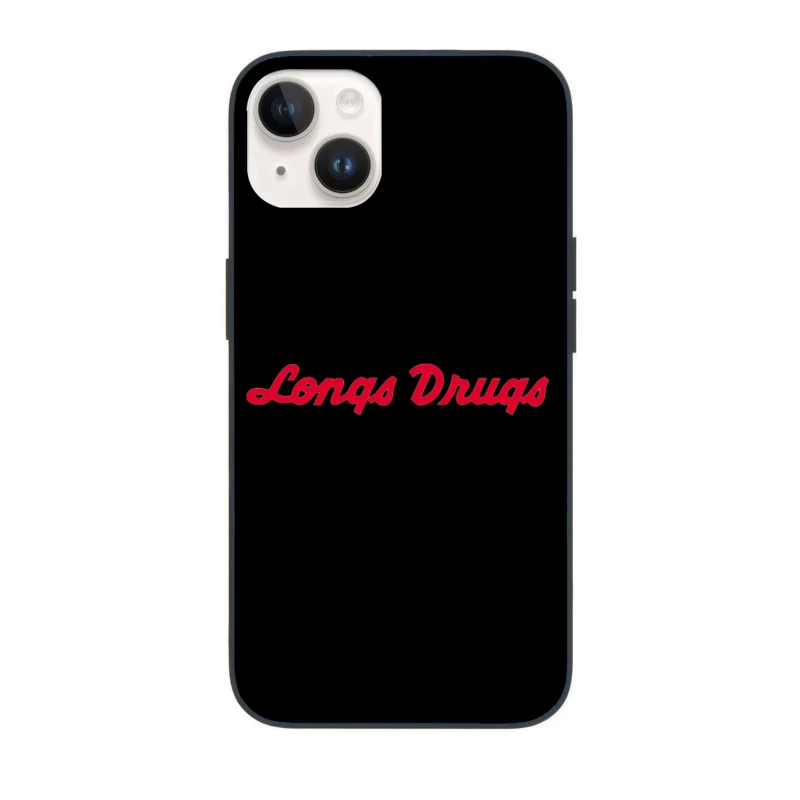 Vintage Longs Drugs Pharmacy Red Cursive Logo iPhone Case