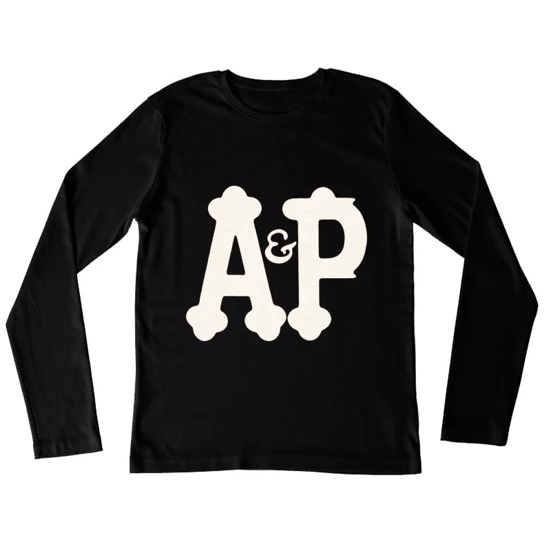 Decorative White AP Letters with Ampersand Female Long Sleeve T-Shirt