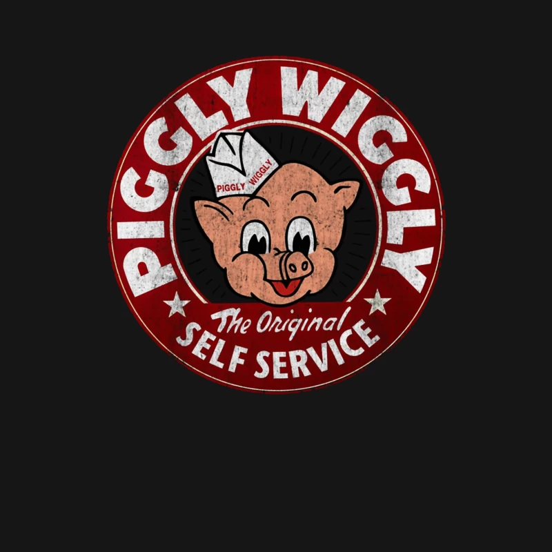 Vintage Piggly Wiggly Self-Service Grocery Store Logo Male Long Sleeve T-Shirt