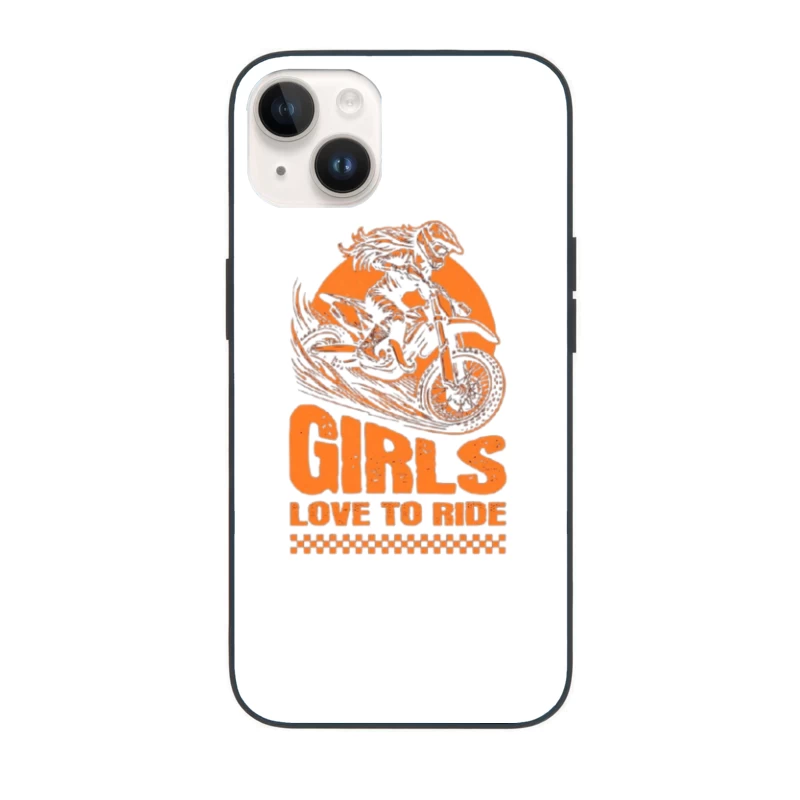 Girls Love to Ride - Motocross Racing Design iPhone Case