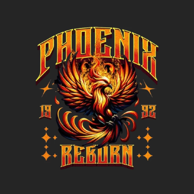 Vintage Phoenix Reborn Fire Bird Mythological Design Male Pullover Sweatshirt