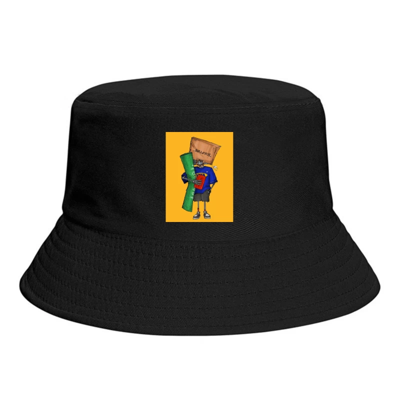 Quirky Paper Bag Robo Bucket Hat