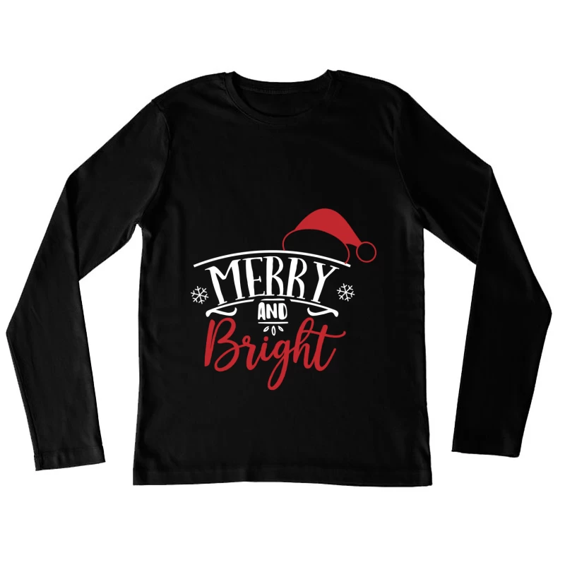 Joyeux et Brillant Noël Femme Manches Longues T-Shirt