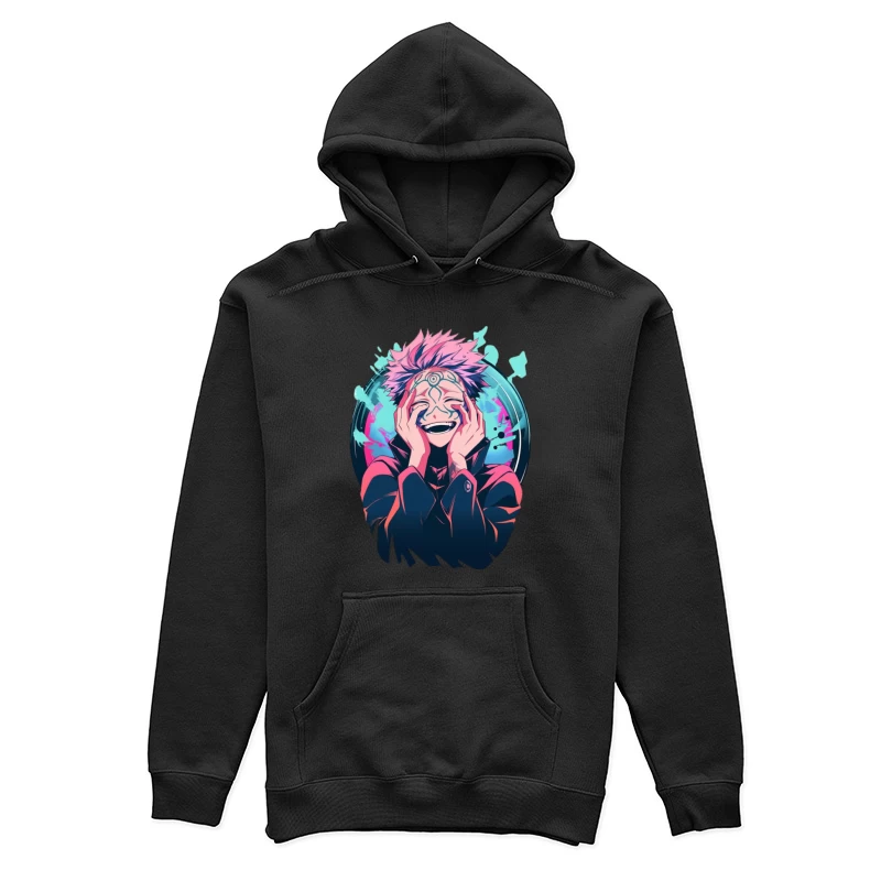 Lachender Anime-Charakter mit Muster Damen Pullover Hoodie