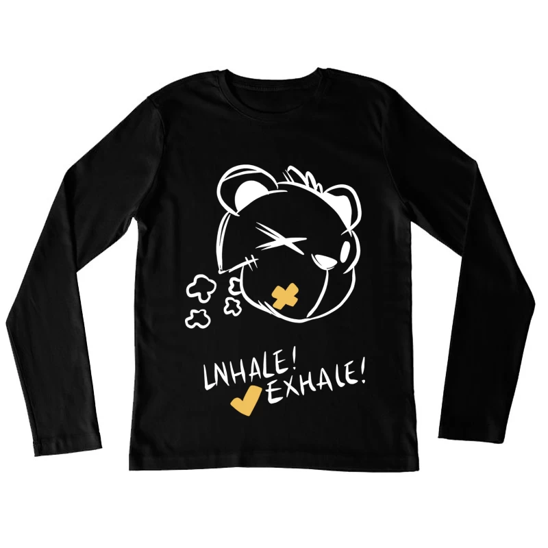 Niedliches Bärendesign für Stressabbau Damen Langarm T-Shirt