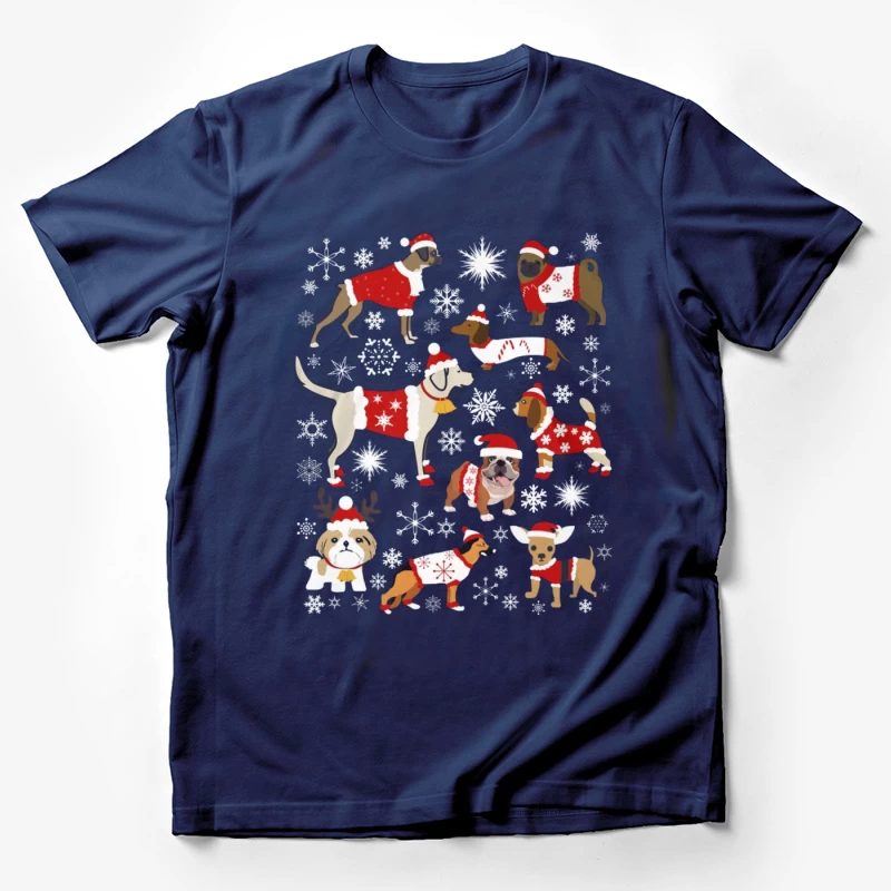 Chiens de Noël en pulls et chapeaux Homme T-Shirt