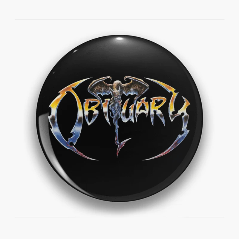 Obituary The End Complete Logo Pin