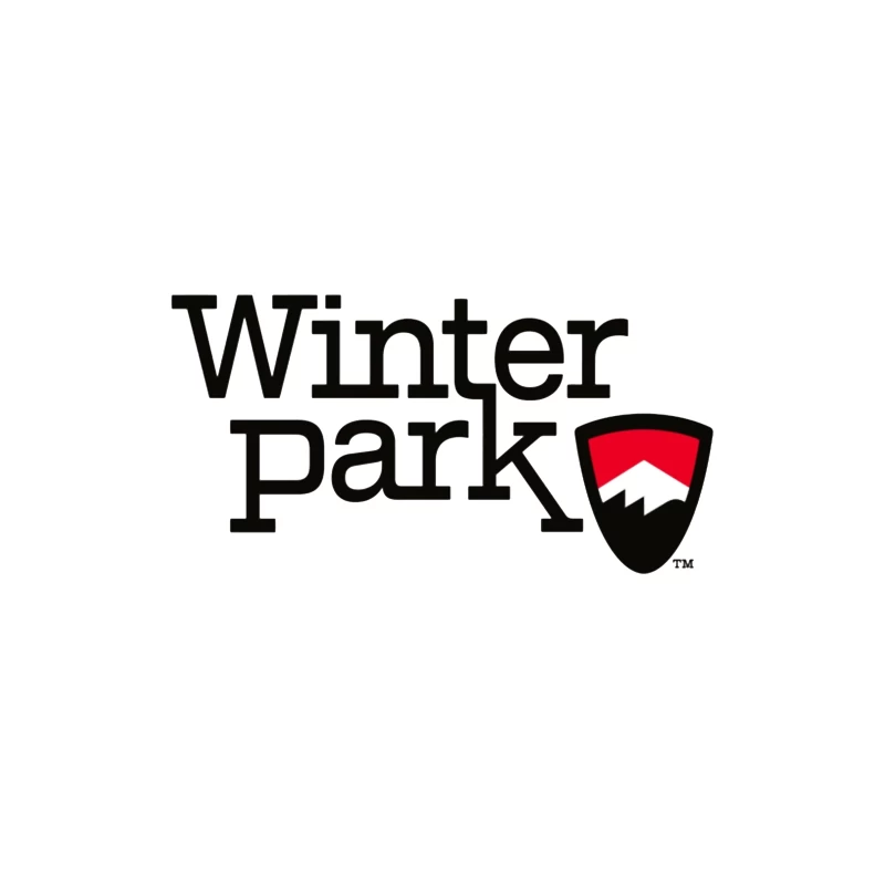 Winter Park Resort Logo with Mountain Shield Design Desk Mat