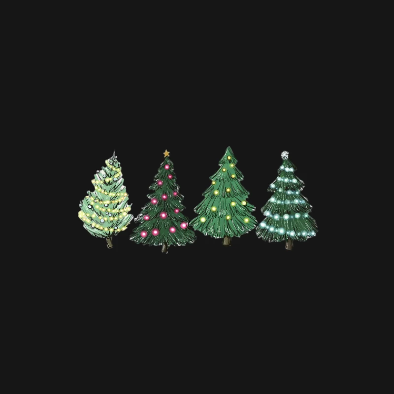 Arbres de Noël en céramique illuminés Femme T-Shirt