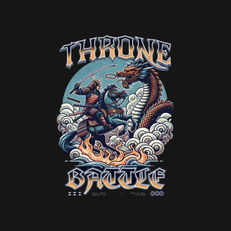 Samurai auf Pferd gegen Drachen im Kampf Herren Langarm T-Shirt