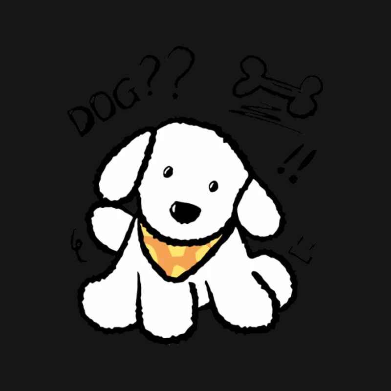 Süßer Cartoon-Hund mit gelbem Halstuch Herren T-Shirt