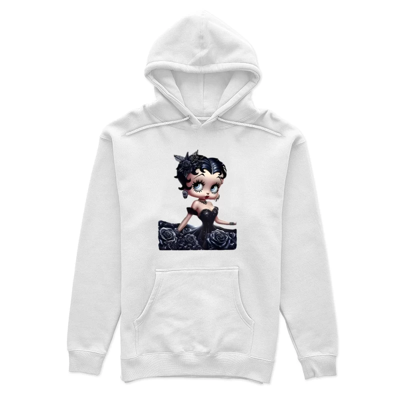 Mode noire avec fleurs et bijoux Femme Sweat à capuche