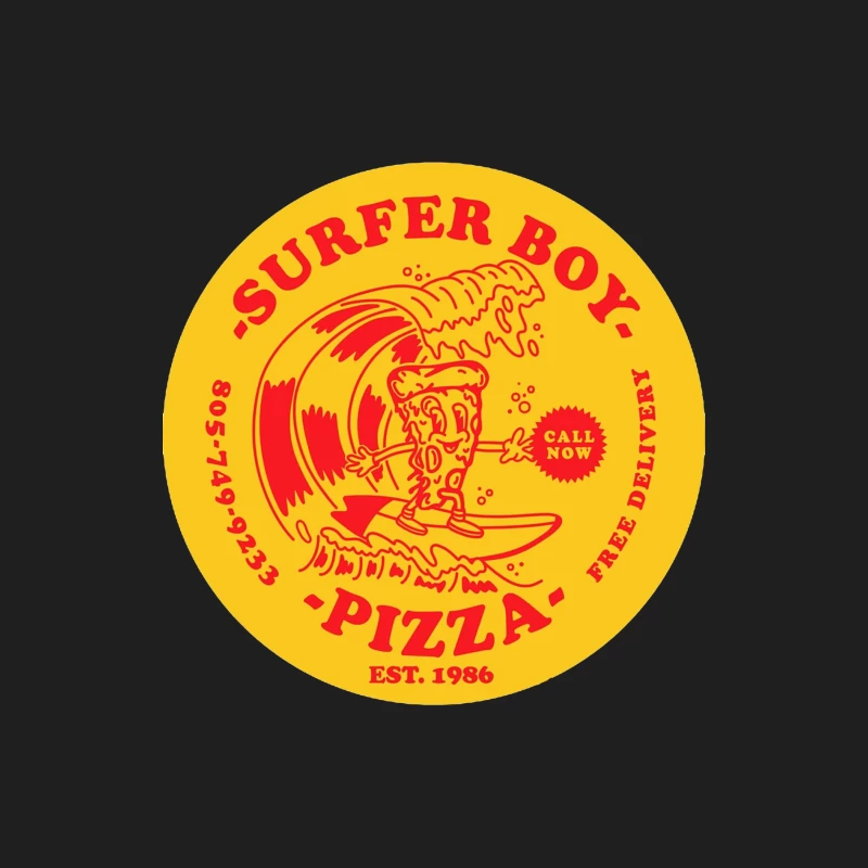 Retro Surfer Boy Pizza Delivery Logo Male Tank Top