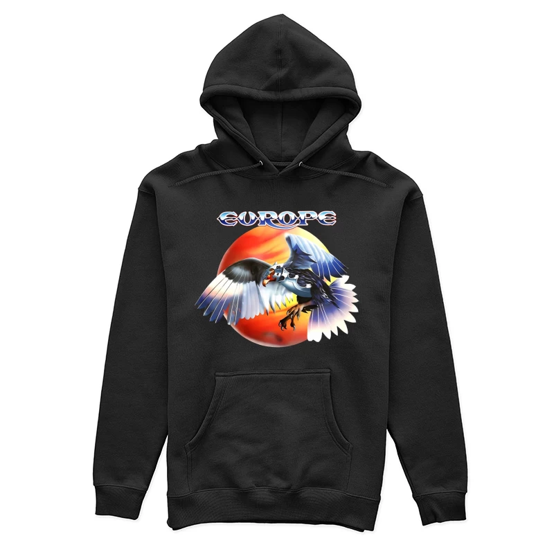 Europe Band Logo with Majestic Eagle Against Sunset Female Pullover Hoodie